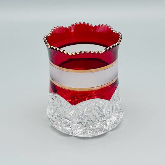 EAPG Duncan Miller Button Arches Ruby Flash Spoon Holder - Picture 1 of 5